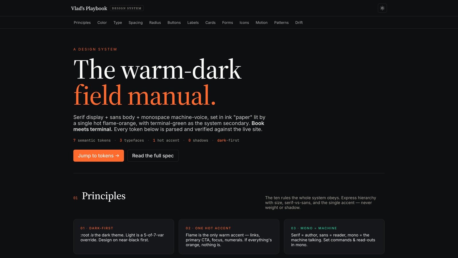The Playbook's own design system style guide